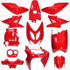 Kit Carénage Yamaha Aerox / MBK Nitro Rouge (jusqu’à 2013) 12 pièces Mezoly
