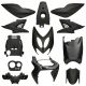 Kit Carénage Yamaha Aerox / MBK Nitro Noir Mat (jusqu’à 2013) 12 pièces Mezoly