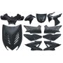 Kit Carénage Yamaha Aerox / MBK Nitro Noir Mat (jusqu'à 2013) 11 pièces