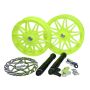 Jantes oversized complet met avec disque de frein et fourreaux prolongés fluor jaune Compatible avec Piaggio Zip 2000