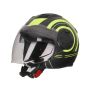 Casque Jet Vito Isola Noir Mat - Fluor