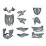 Kit Carénage Yamaha Aerox / MBK Nitro Nardo Grey (jusqu'à 2013) 11 pièces