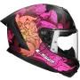 Casque integral LS2 Rapid III Poppies II FF820 noir mat / rose
