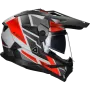 Casque adventure LS2 Pioneer II Block MX702 gris / rouge