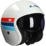 Casque jet LS2 Spitfire II Retro OF599 blanc / bleu
