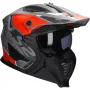 Casque jet LS2 Drifter Devor OF606 titane mat / rouge